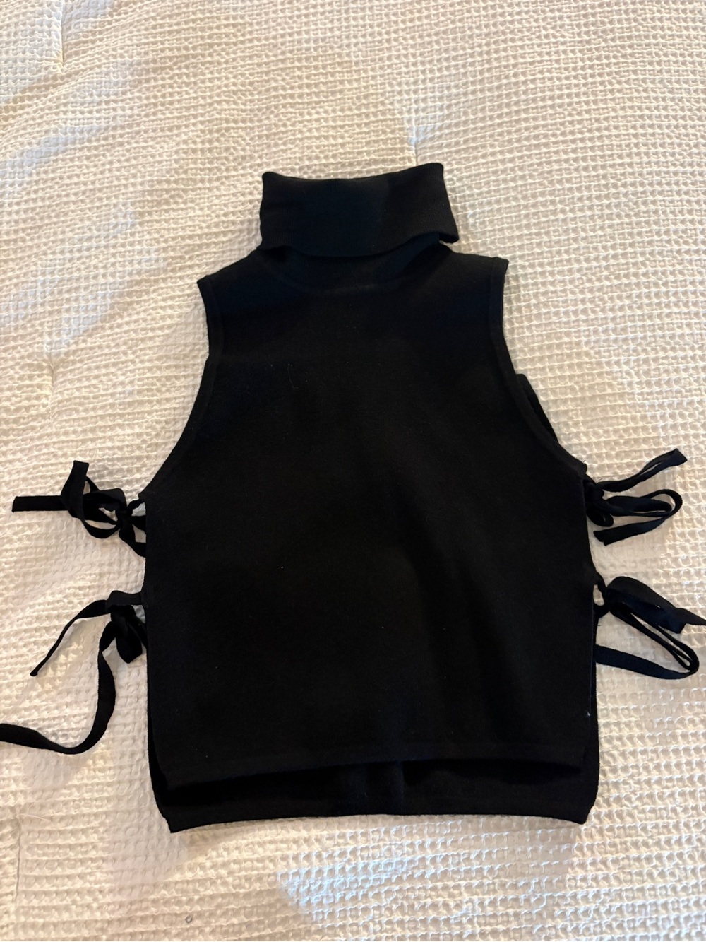Forever 21 Black Sleeveless Turtleneck Tank with Side Ties